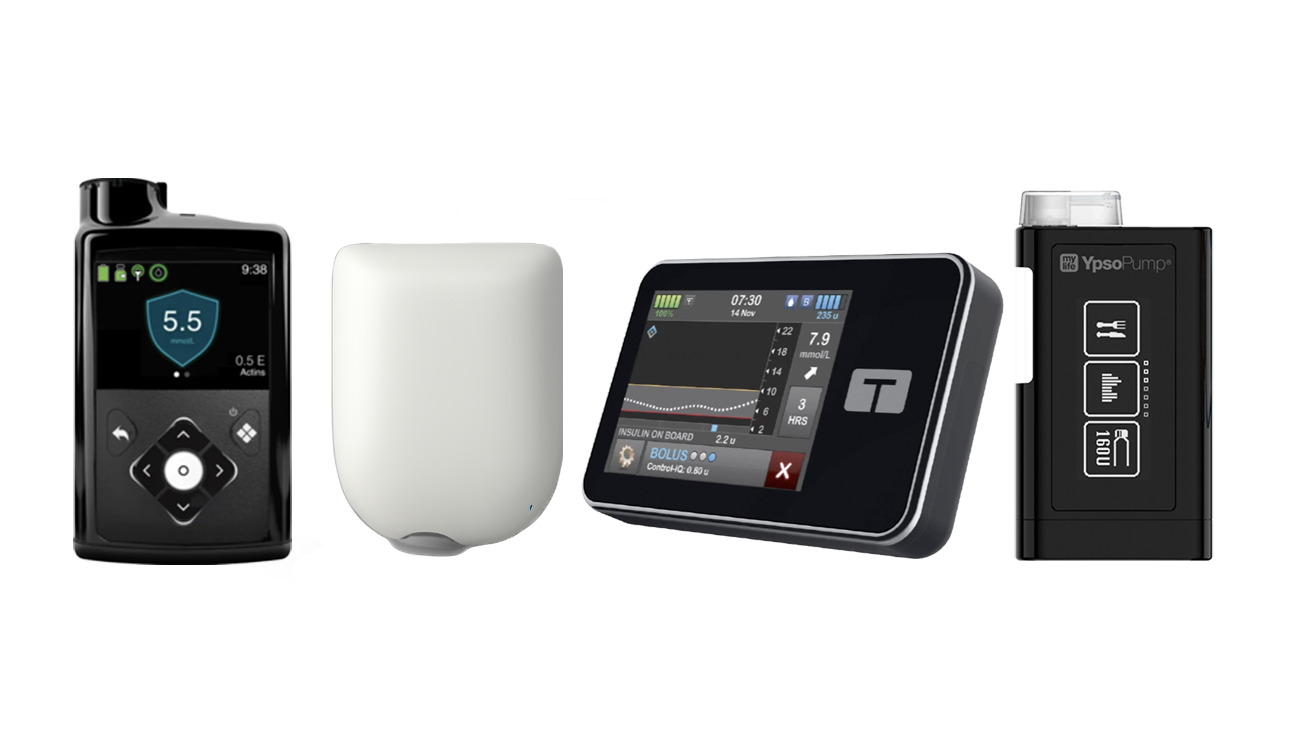 A selection of insulin pumps
