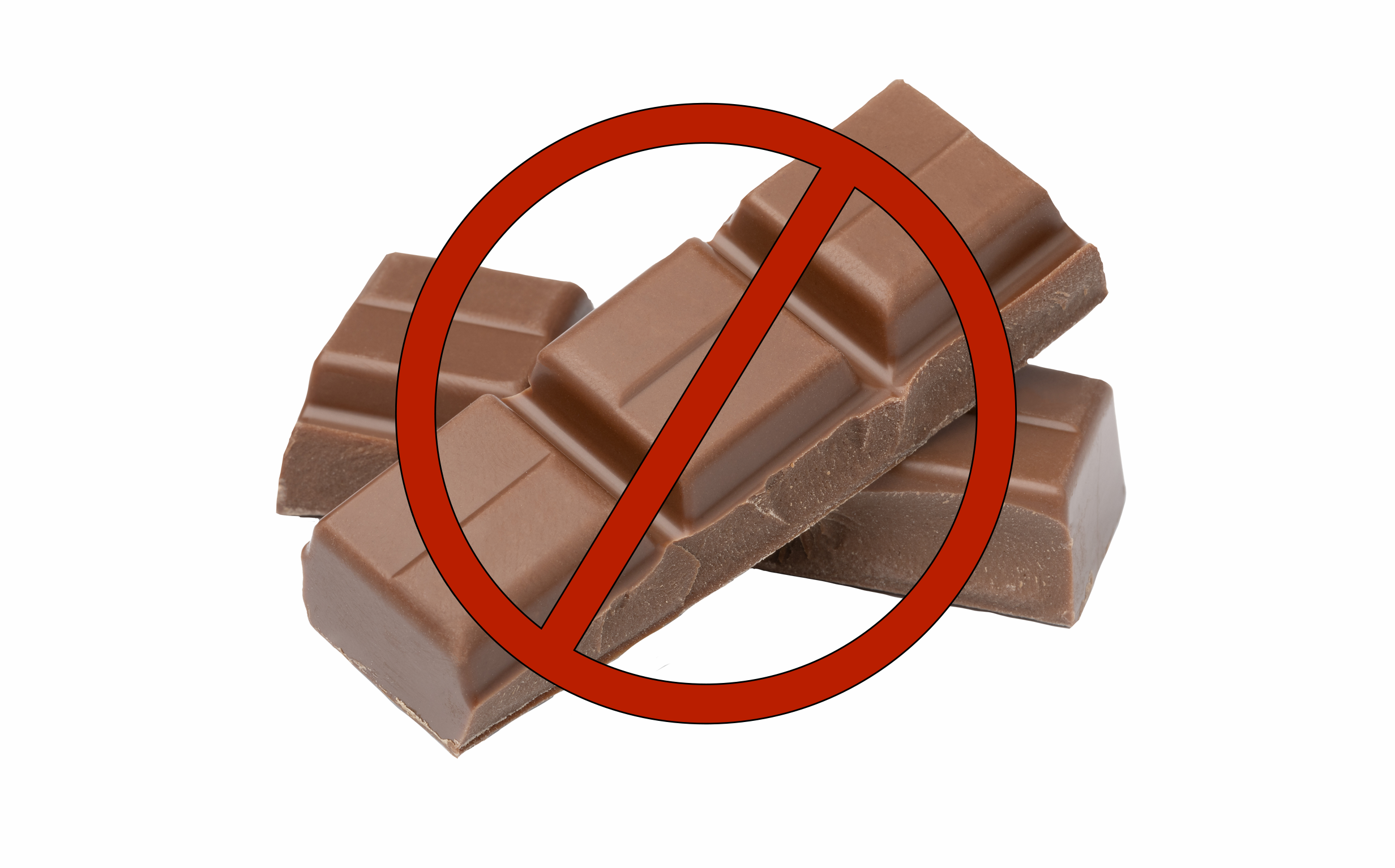 a cross over two pieces of chocolate