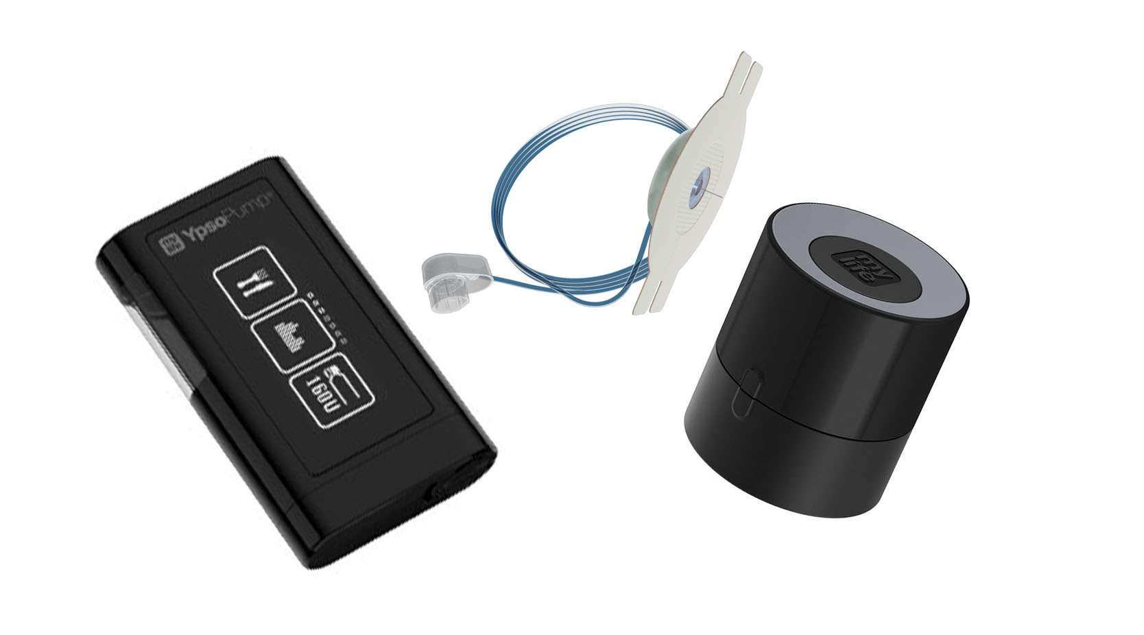 a pump, a cannula and an insertion device