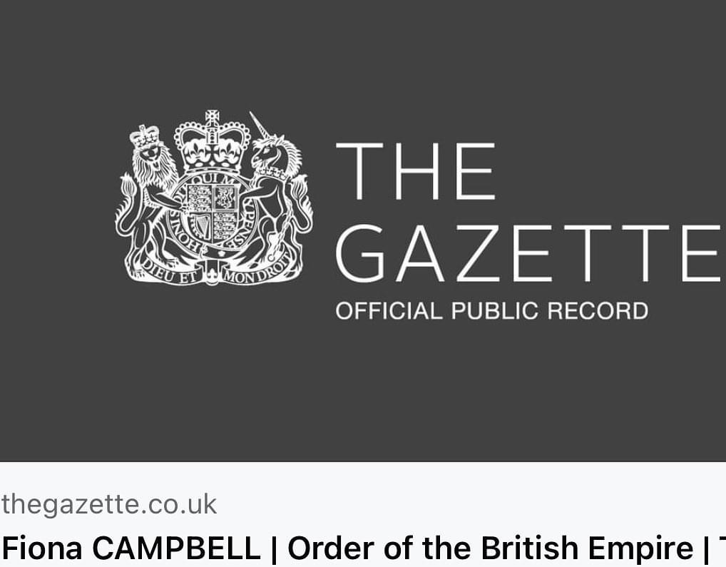 Dr. Fiona Campbell has been awarded an OBE